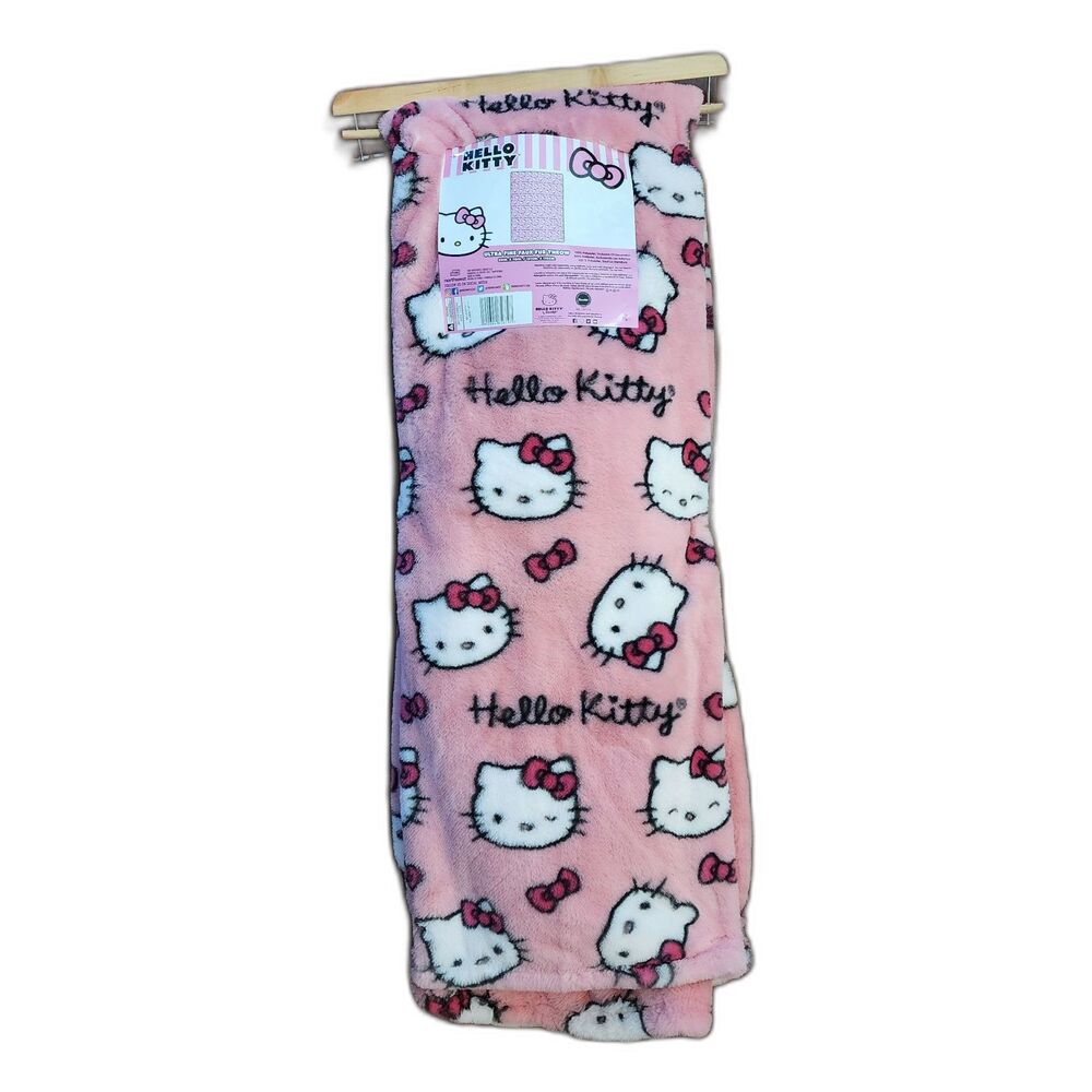 Sanrio Hello Kitty Ultra Fine Faux Fur Throw 50 in x 70 in All About Kitty